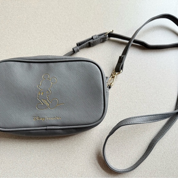Pandora x Disney Grey Crossbody Bag with Gold Accents 🛍️Like New🛍️ - Picture 2 of 3